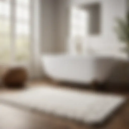 Luxurious Soho Collection Bathroom Rug in Elegant White
