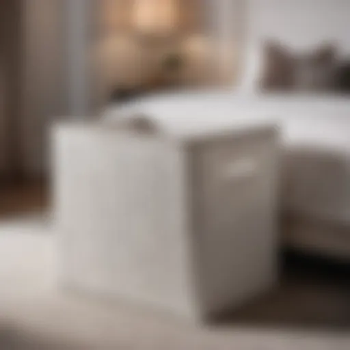 Elegant White Woven Bin Bedroom Storage