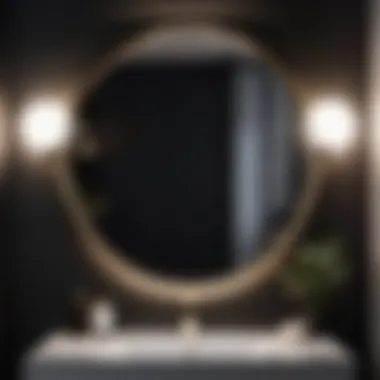 Black and Glass Vanity Mirror