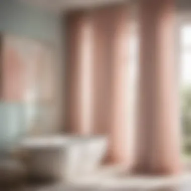 Soft Pastel Opulence Luxurious bathroom curtain in soft pastel hues