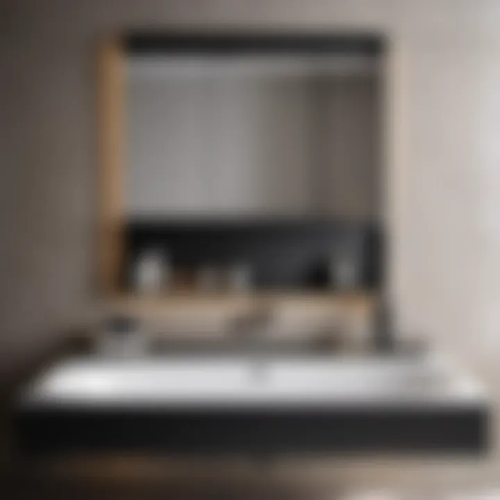 Luxurious Black Floating Shelf with Bath Essentials Minimalist black floating shelf with luxury bath products