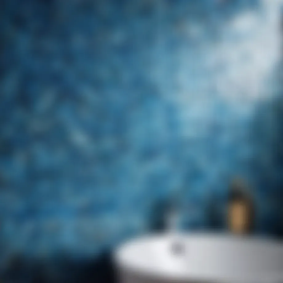 Vibrant Blue Mosaic Tiles in Bathroom