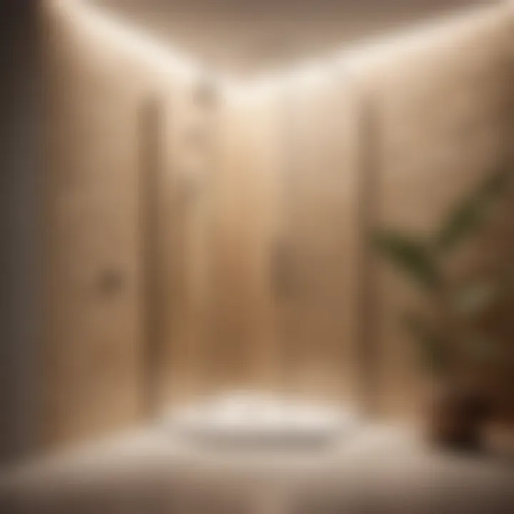 Minimalist Chic in Corner Shower Concept Contemporary corner shower with minimalist aesthetic