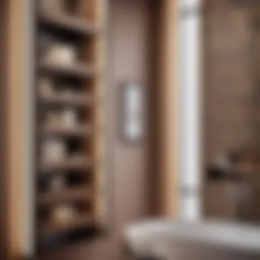 Chic Recessed Storage Shelves Innovative recessed shelves showcasing bathroom decor