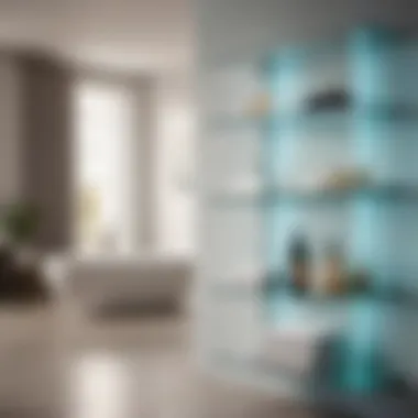 Elegant Glass Bathroom Shelving Unit