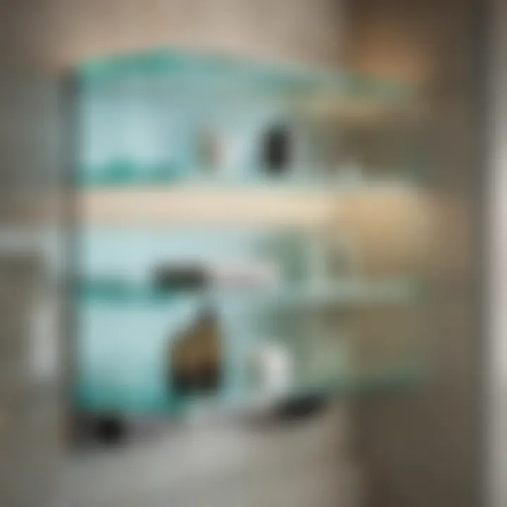 Functional Glass Bathroom Shelving Unit