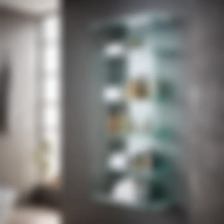 Modern Glass Bathroom Shelving Unit Storage
