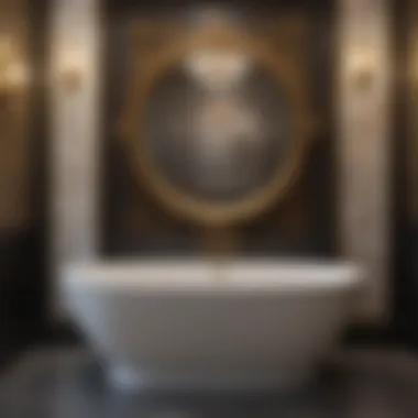 Regal Gold Embellishments Luxurious gold accents in a contemporary bathroom