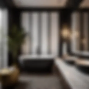 Chic Black and White Bathroom Wall