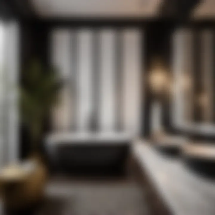 Chic Black and White Bathroom Wall
