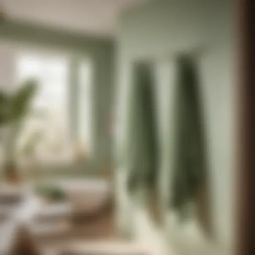 Serenity in Sage Green: Towels for Tranquility Elegant Sage Green Towels Hanging in Bathroom