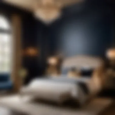 Midnight In Paris Opulence Luxurious Behr Painted Accent Wall in Midnight In Paris Shade