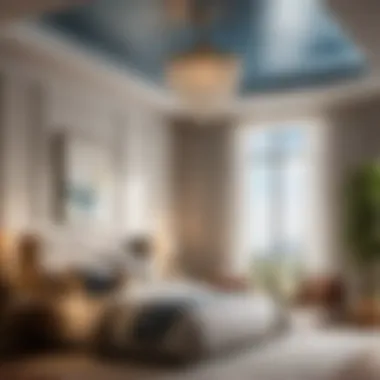 Misty Morning Serenity Serene Behr Painted Bedroom Ceiling in Misty Morning Hue