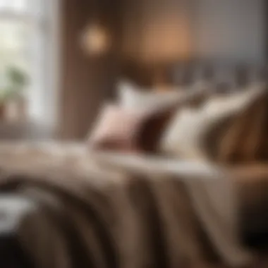 Bed Corner with Textured Throw Cozy Bed Corner with Textured Throw and Soft Pillows