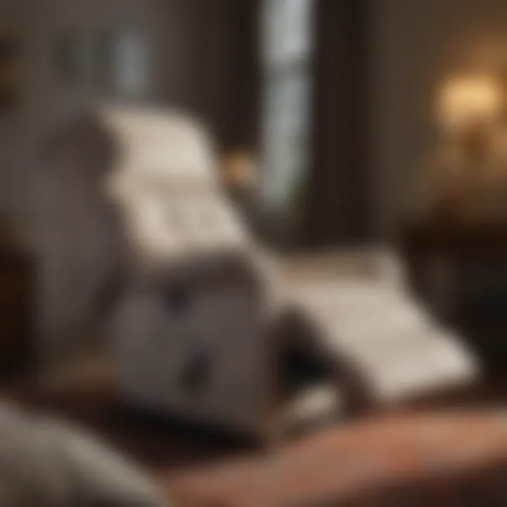 Luxurious recliner with plush upholstery in bedroom