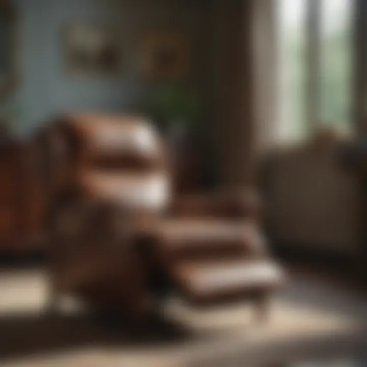 Vintage-inspired recliner adding charm to a classic bedroom