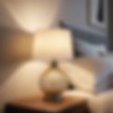 Bedside Lamp Casting Soft Glow Minimalistic Bedside Lamp Casting Soft Glow