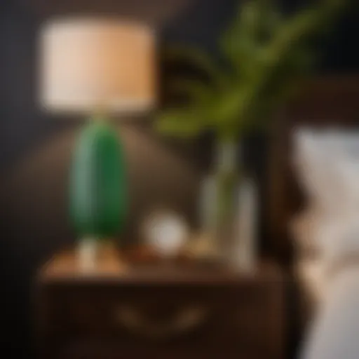 Elegant Nightstand Vignette with Botanical Accents