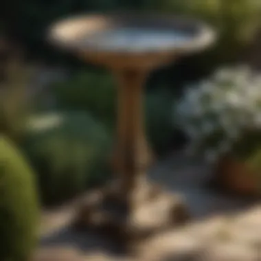 Bird Bath Stand in Antique Finish