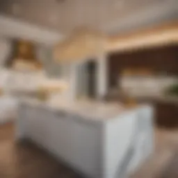 Luxurious Kitchen Island with Marble Countertop