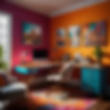 Artistic Vibrance Creative workspace with vibrant pops of artistic colors
