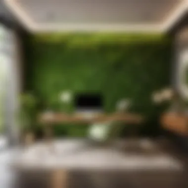 Tranquil Oasis Zen-inspired office with calming green accents