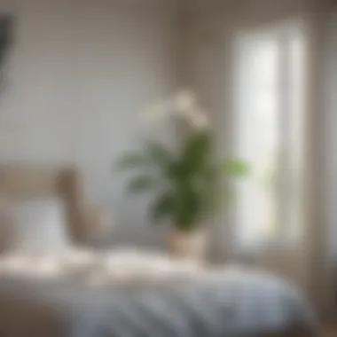 Air-purifying peace lily in chic bedroom arrangement