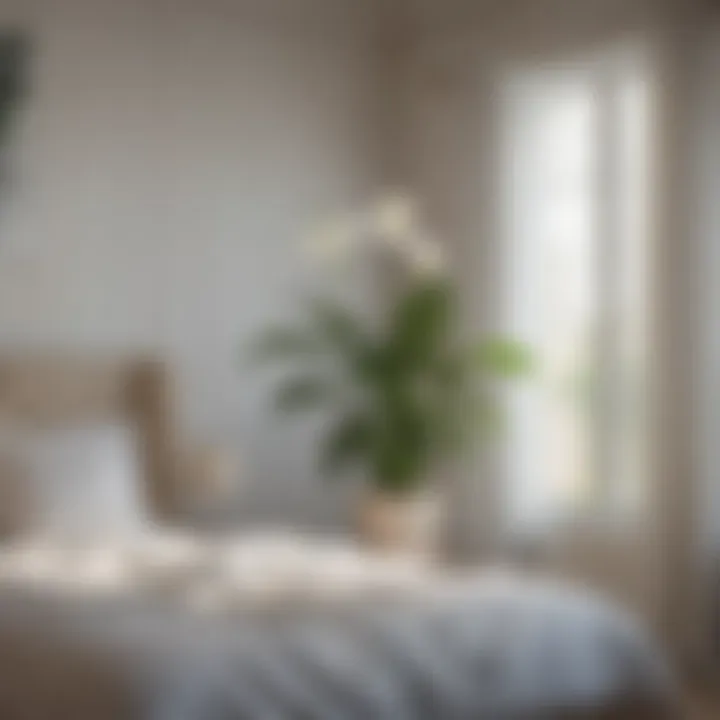 Air-purifying peace lily in chic bedroom arrangement