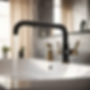 Elegant Black Stainless Faucet in Modern Bathroom Setting