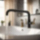 Luxurious Black Stainless Faucet Enhancing Bathroom Aesthetics Elegant Black Stainless Faucet in Modern Bathroom Setting