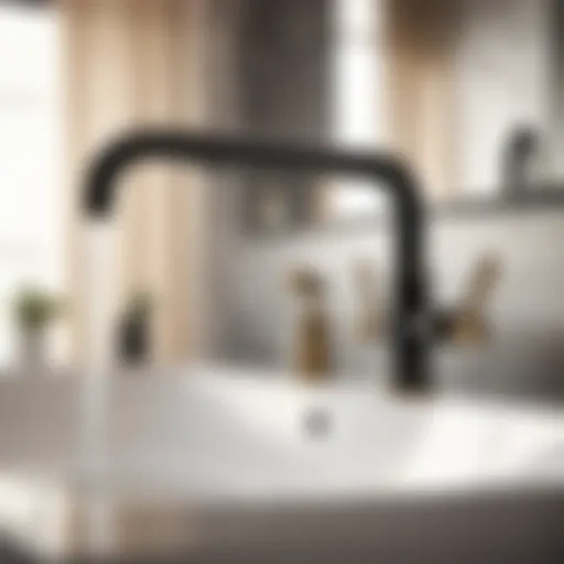 Luxurious Black Stainless Faucet Enhancing Bathroom Aesthetics Elegant Black Stainless Faucet in Modern Bathroom Setting