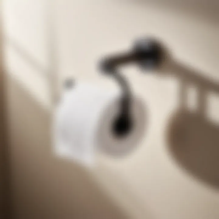 Stylish Black Stainless Toilet Paper Holder in Contemporary Bathroom