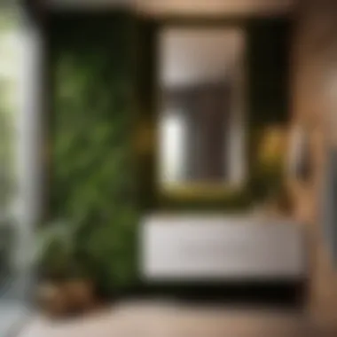Botanical Greenery Accent in Compact Bathroom Design