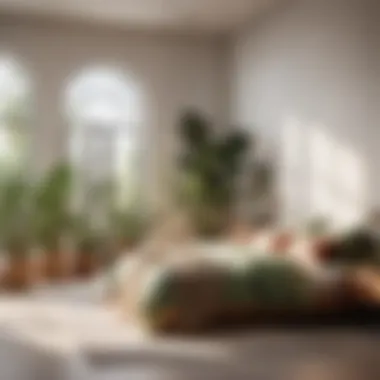 Natural Oasis Boho minimalist bedroom with natural light and green plants