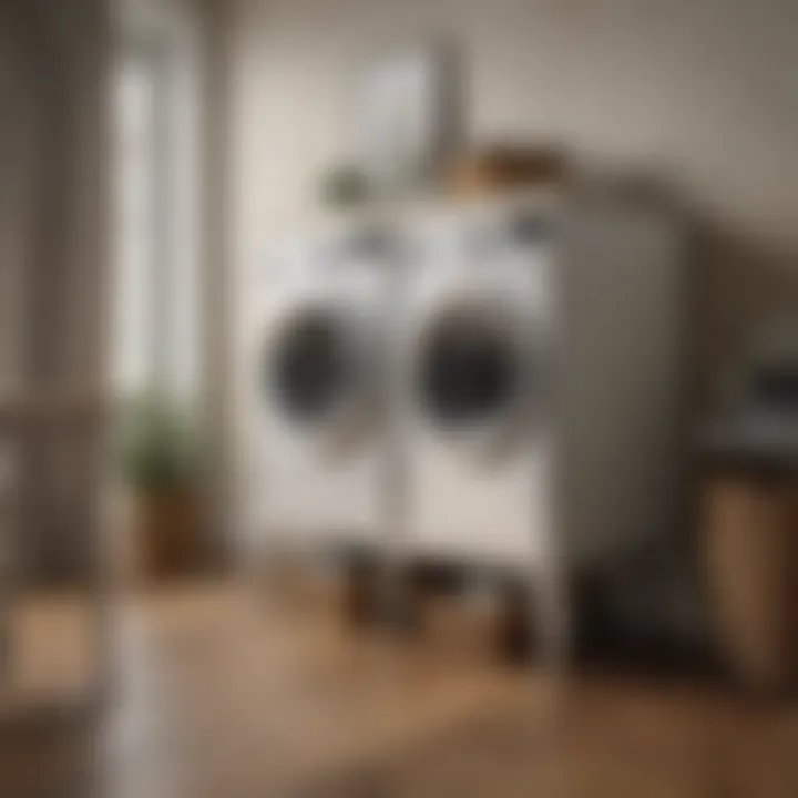 Elevated laundry cart on wheels blending seamlessly with home decor