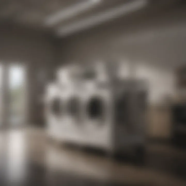 Versatile elevated laundry cart in a well-organized utility space