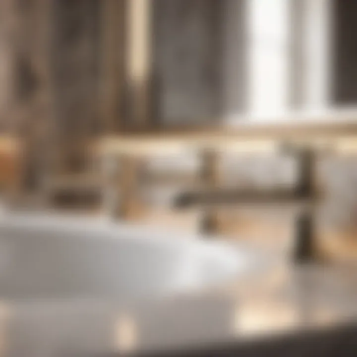 Nickel hardware enhancing bathroom aesthetics