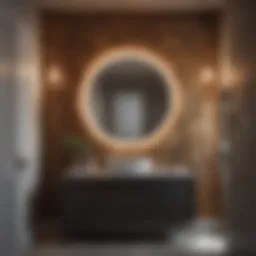 Elegant abstract wall art enhancing a half bath's ambiance