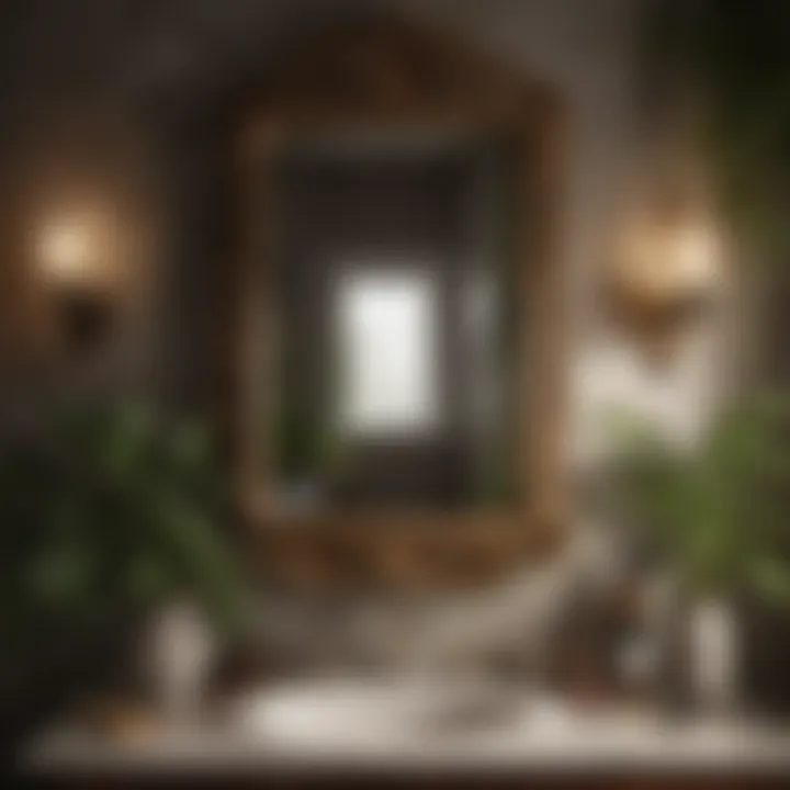 Nature-Themed Wall Decor for a Cozy Half Bath Charming nature-themed wall decor adding warmth to a small bathroom