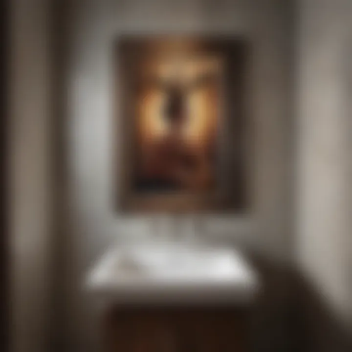 Vintage-Style Wall Art in a Contemporary Half Bath Vintage-style wall art bringing character to a contemporary half bath