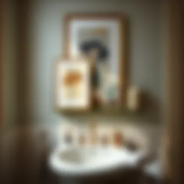 Art Arrangement Above the Sink Thoughtful arrangement of art above a bathroom sink