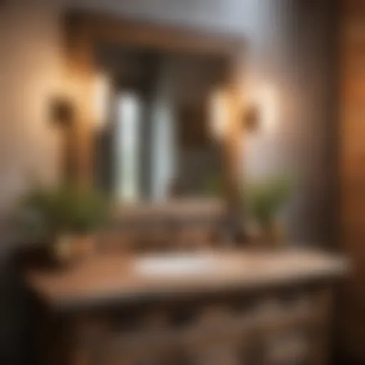 Rustic Barn Bathroom Vanity with Vintage Mirror