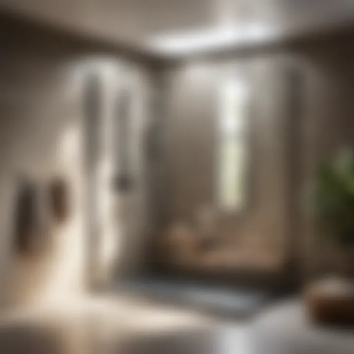 Minimalistic Bathroom Shower with Glass Enclosure