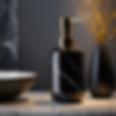 Sleek Black Marble Soap Dispenser