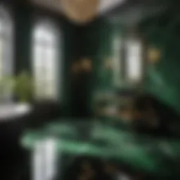 Luxurious Green and Black Marble Tiles