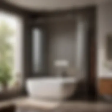 Stylish shower rod with innovative design in a modern bathroom