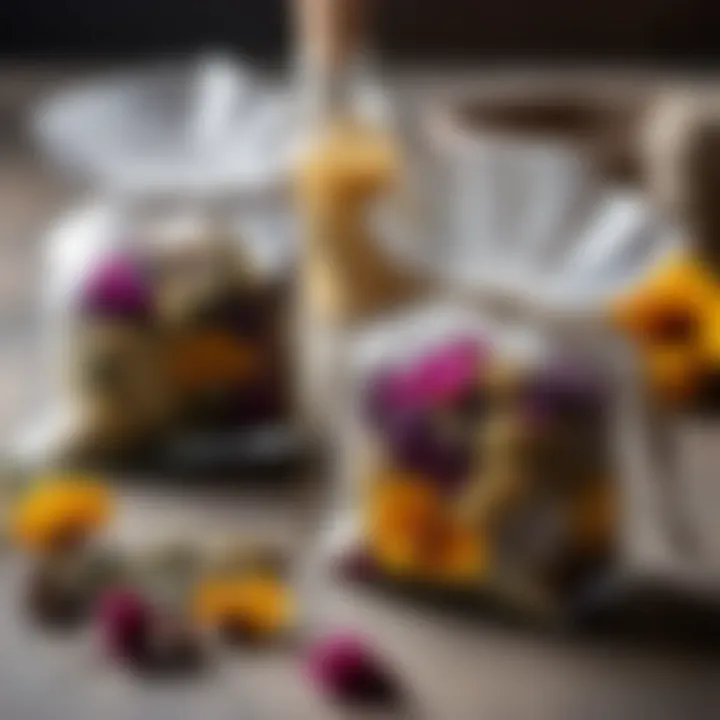 Handcrafted DIY potpourri sachets with dried flowers and herbs