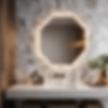 Luxurious Marble Hexagons Marble hexagon backsplash adding luxury to a contemporary bathroom