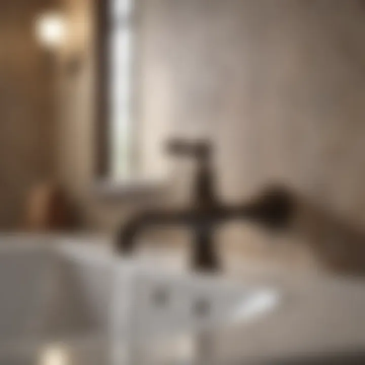 Elegant Rod Iron Faucet Elegant Rod Iron Faucet in Luxurious Bathroom
