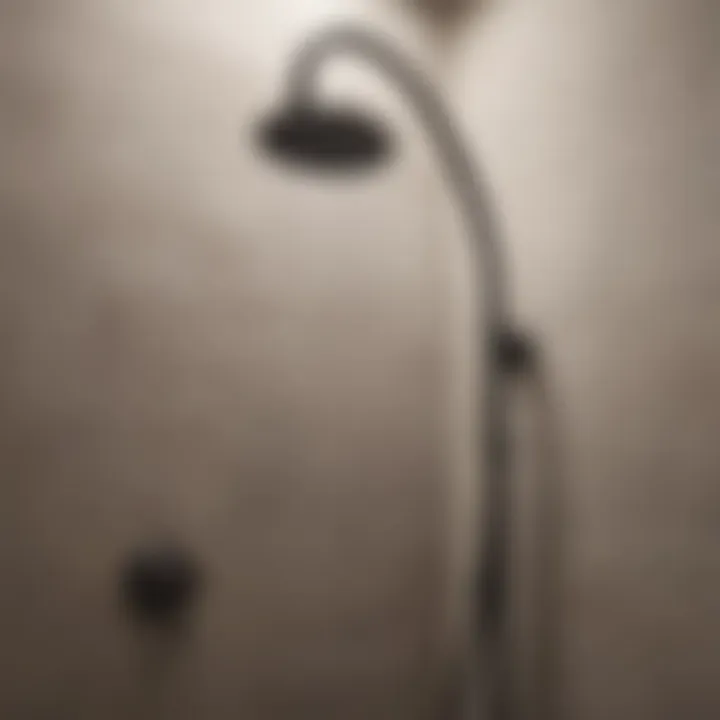 Sleek Rod Iron Shower Head Sleek Rod Iron Shower Head in Contemporary Bathroom
